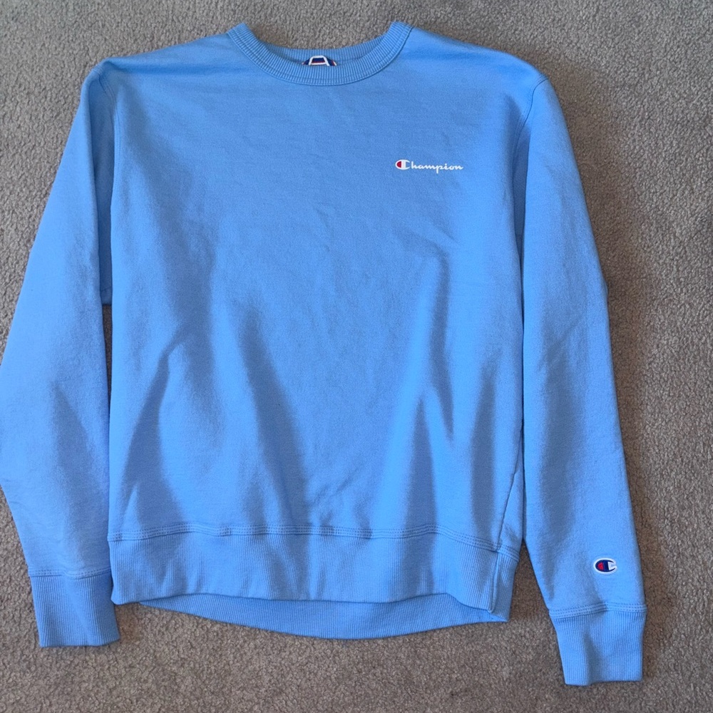 Champion Blue Crewneck Sweater Classic Style